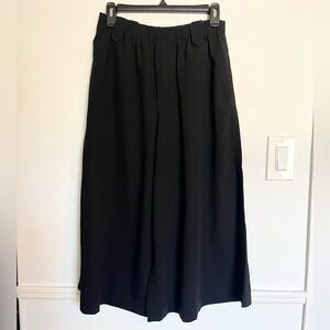 Helmet Lang black wide leg cropped drawstring pants